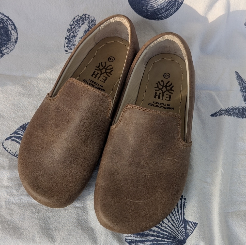 EH Handmade in Turkey Brown Slip-On Loafers for Men